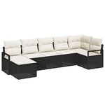 vidaXL Ensemble de Canapés avec coussin 7 Pièces Noir et Crème polyrotin