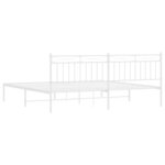 vidaXL Cadre de lit métal sans matelas et tête de lit blanc 200x200 cm