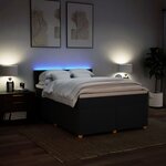 vidaXL Sommier à lattes de lit avec matelas Noir 140x190 cm Tissu