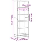 vidaXL Bibliothèque noir 60x35x170 5 cm bois d'ingénierie