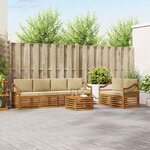 vidaXL Ensemble de canapés d'extérieur 7 pc Naturel et Beige