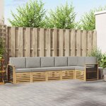 vidaXL Ensemble de canapés d'extérieur 6 Pièces Blanc et gris clair