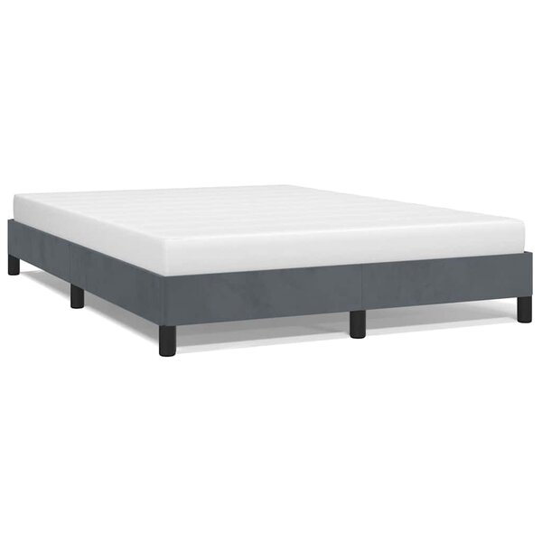 vidaXL Cadre de lit gris foncé 137x190 cm velours