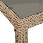 vidaXL Table de Jardin Beige 90 x 90 x 75 cm polyrotin