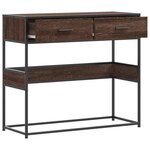 vidaXL Table console chêne marron 90x35x80 cm bois d'ingénierie