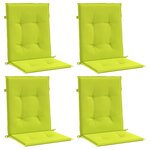 vidaXL Coussins de chaise de jardin à dossier bas lot de 4 vert vif