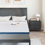 vidaXL Coussins de Matelas Blanc et bleu 160 x 200 cm