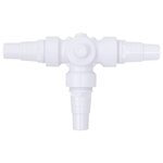 vidaXL Vanne à boule à 3 voies de piscine Blanc et noir