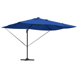 vidaXL Parasol Roma à Bras Déporté Bleu et Noir 352 x 251 x 265 cm