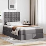 vidaXL Lit de Rangement Gris 120 x 200 cm Cuir synthétique