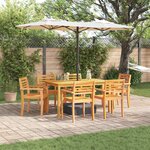 vidaXL Ensemble de salle à manger pour jardin 7 Pièces Marron