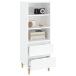 vidaXL Buffet haut Blanc brillant 40x36x110 cm Bois d'ingénierie