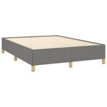 vidaXL Sommier à lattes de lit avec matelas Gris foncé 140x200cm Tissu