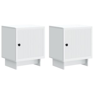 vidaXL Cabinet de chevet 2 Pièces Blanc 43 x 34 5 x 50 cm