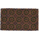 Paillasson en fibres de coco à motifs 75 x 45 cm fleurs