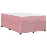 vidaXL Cadre de lit avec matelas Rose 120 x 200 cm Velours