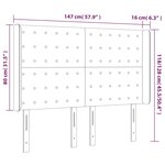 vidaXL Tête de lit à LED Marron foncé 147x16x118/128 cm Tissu