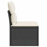 vidaXL Canapé de jardin sans accoudoirs coussins noir résine tressée