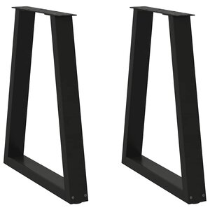 vidaXL Pieds de table à manger en V 2 pièces Noir 50x(72-73 3) cm Acier