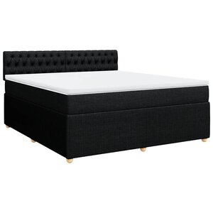 vidaXL Sommier à lattes de lit avec matelas Noir 180x200 cm Tissu
