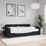vidaXL Lit de jour avec matelas noir 100x200 cm velours
