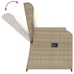 vidaXL Banc inclinable de jardin avec coussins beige résine tressée