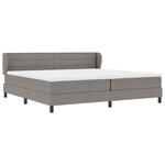 vidaXL Lit à ressorts avec matelas Taupe 200 x 200 cm tissu