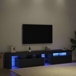 vidaXL Meuble TV 2 Pièces Chêne noir 260 x 37 x 40 cm Bois d'ingénierie