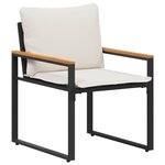 vidaXL Ensembles de meubles 3 Pièces Noir et blanc crème Rotin