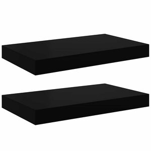 vidaXL Étagère murale flottante 2 Pièces Noir brillant 40x23x3 8 cm MDF