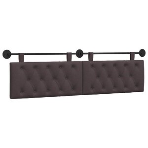 vidaXL Tête de lit suspendue Marron foncé Tissu