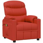 vidaXL Fauteuil de massage Rouge Similicuir