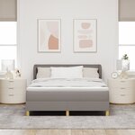 Lit à ressorts vidaXL avec matelas - Taupe  140x200 cm  Tissu