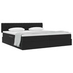 vidaXL Lit de Rangement avec matelas Noir 200 x 200 cm Velours