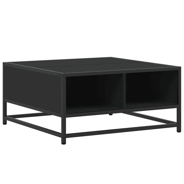vidaXL Table basse noir 60 5x60 5x30 cm bois d'ingénierie et métal