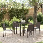 vidaXL Ensemble de salle à manger pour jardin 5 Pièces Marron Poly rotin