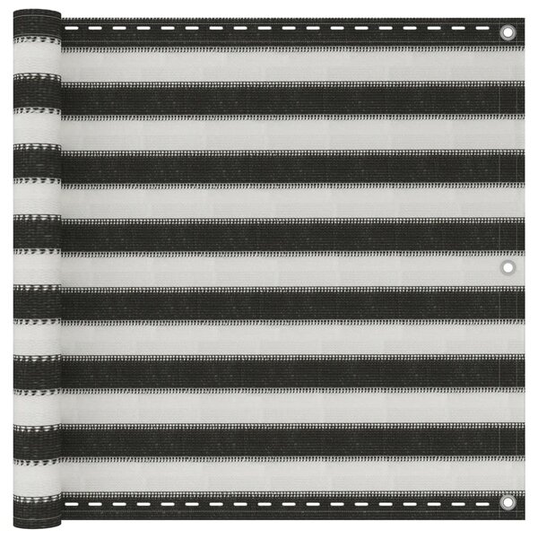 vidaXL Écran de balcon en PEHD 90 x 600 cm Anthracite et blanc