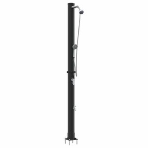 vidaXL Douche solaire extérieure Noir 217 cm PVC et aluminium