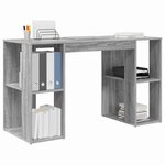 vidaXL Bureau Gris Sonoma 130 x 50.5 x 75 cm Bois d'ingénierie