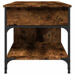vidaXL Table basse chêne fumé 100x50x50 cm bois d'ingénierie et métal