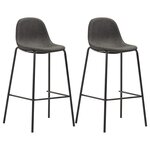 vidaXL Ensemble de bar 3 Pièces Tissu Gris foncé