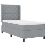 vidaXL Lit à ressorts avec matelas Gris clair 100 x 200 cm tissu