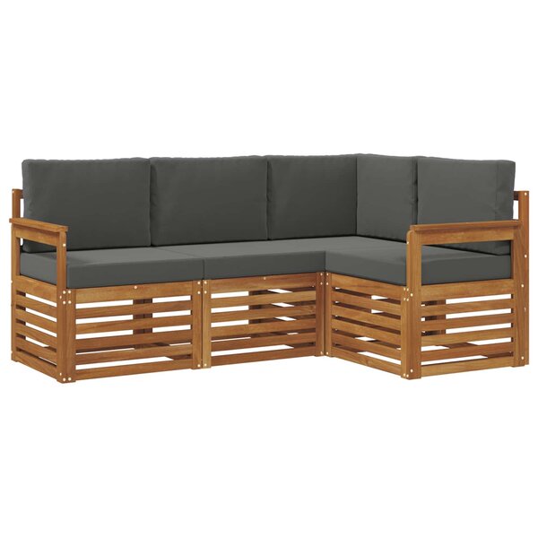 vidaXL Ensembles de canapés avec coussin 4 Pièces Naturel et Anthracite