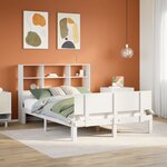 vidaXL Lit bibliothèque sans matelas blanc 140x190 cm bois pin massif