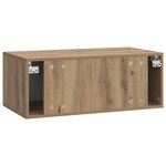 vidaXL Meuble TV mural 98 x 31 cm Chêne artisanal Bois d'ingénierie