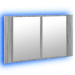 vidaXL Armoire de salle de bain à miroir LED sonoma gris 80x12x45 cm