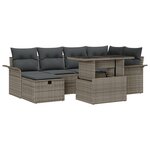 Ensemble de Canapé de Jardin de 7 Pièces avec Coussins Gris Rattan Synthétique
