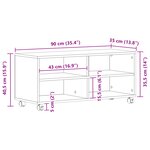 Meuble TV vidaXL en chêne artisan 90x35x35 cm en bois d'ingénierie