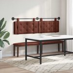 vidaXL Tête de lit suspendue Avec lumière LED Brun Brillant PU antique