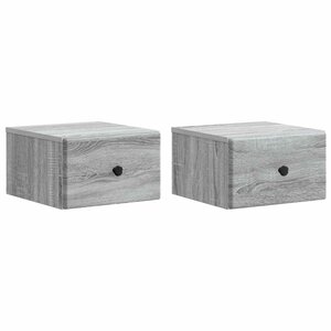 vidaXL Cabinet de chevet mural 2 Pièces Sonoma gris 34 5 x 33 x 20 cm
